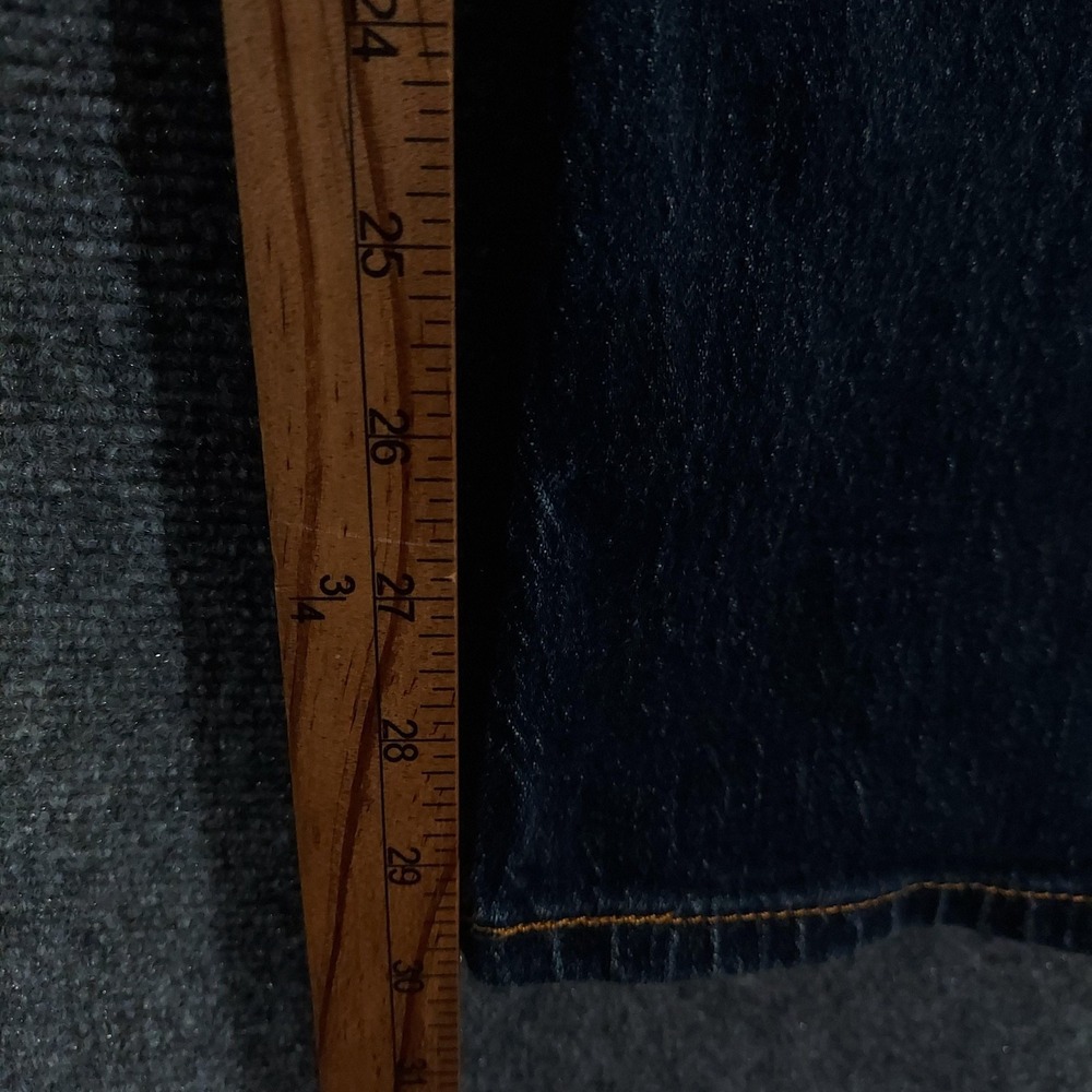 Levis 505 Jeans Mens 32x30 Blue Dark Wash Regular Straight Stretch Denim Pants - Picture 11 of 13